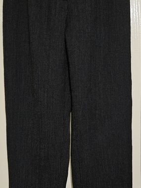 Valerie Stevens Black Ribbed Women's Trousers, Pure Wool size 6